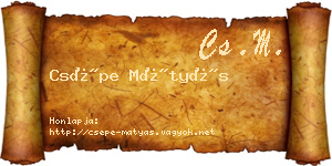 Csépe Mátyás névjegykártya